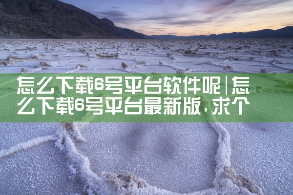 怎么下载6号平台软件呢